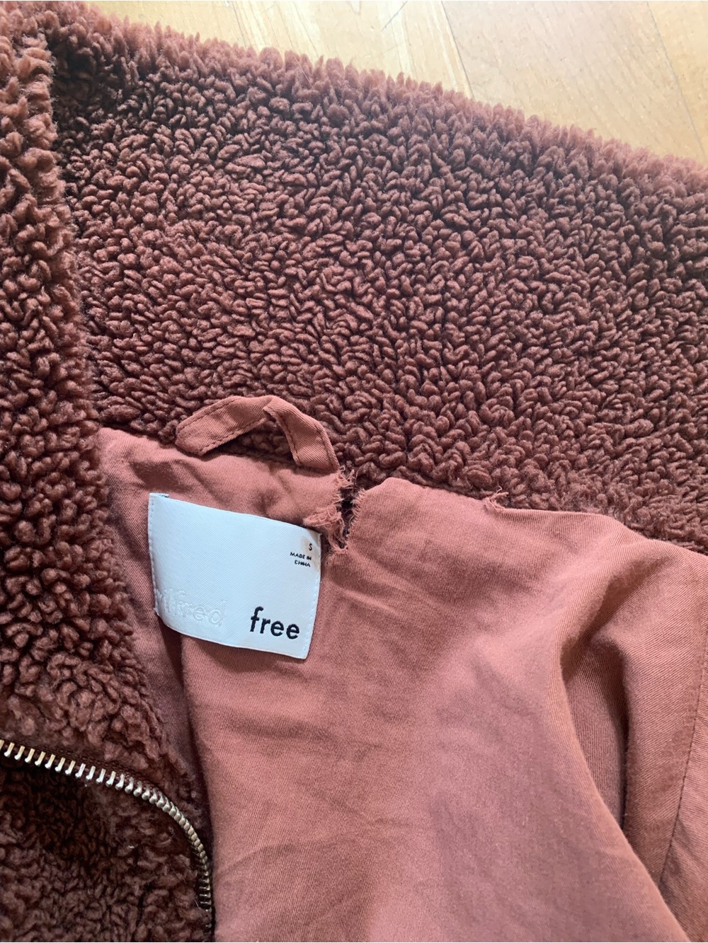 Wilfred Brown Teddy Sherpa Zip Jacket - Picture 3 of 4